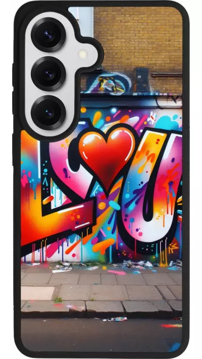 Coque Samsung Galaxy S26 - Silicone rigide noir Valentine 2025 Love U Tag