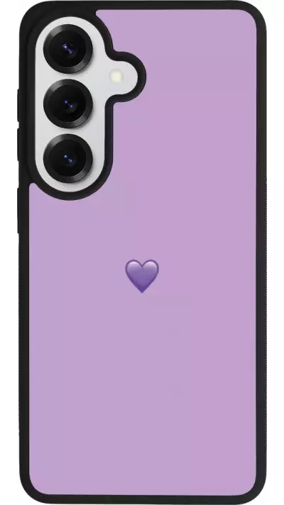 Coque Samsung Galaxy S26 - Silicone rigide noir Valentine 2023 purpule single heart