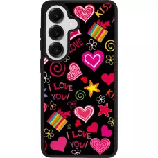Coque Samsung Galaxy S26 - Silicone rigide noir Valentine 2023 love symbols