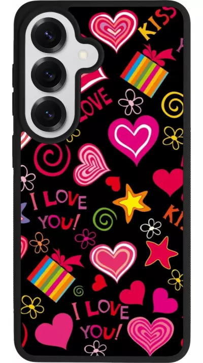 Coque Samsung Galaxy S26 - Silicone rigide noir Valentine 2023 love symbols