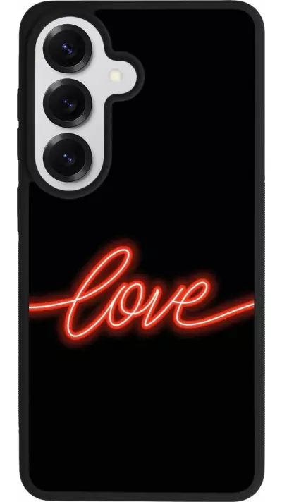 Coque Samsung Galaxy S26 - Silicone rigide noir Valentine 2023 neon love