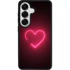 Coque Samsung Galaxy S26 - Silicone rigide noir Valentine 2023 single neon heart
