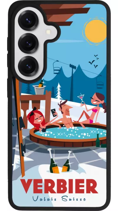 Coque Samsung Galaxy S26 - Silicone rigide noir Verbier Mountain Jacuzzi