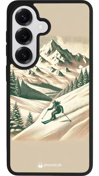 Coque Samsung Galaxy S26 - Silicone rigide noir Vintage Ski Mountain