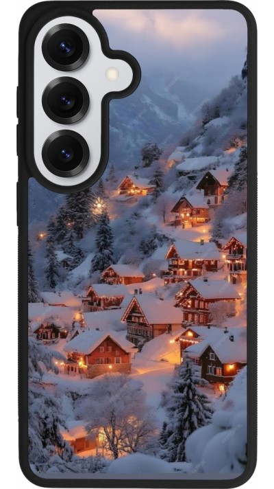 Coque Samsung Galaxy S26 - Silicone rigide noir Winter 25 Winter snowy village