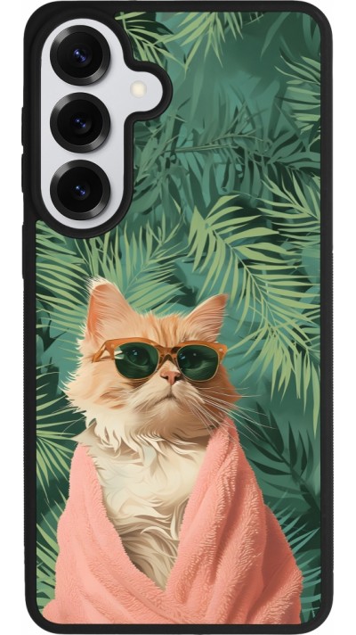 Samsung Galaxy S26+ Case Hülle - Silikon schwarz Cat Summer Palms