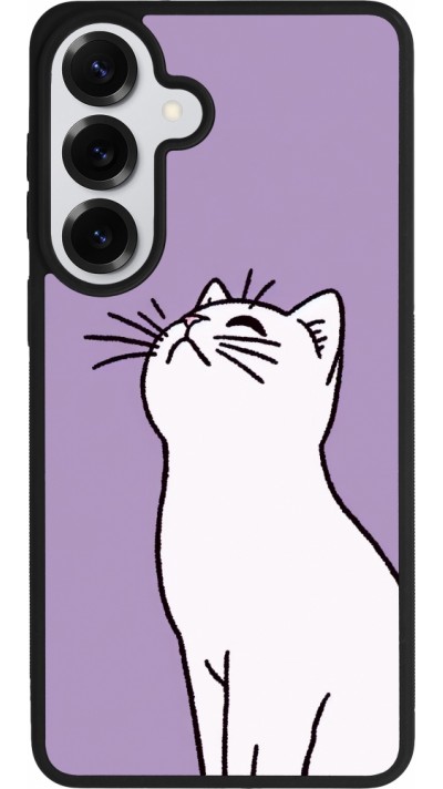 Samsung Galaxy S26+ Case Hülle - Silikon schwarz Chat auf lila Hintergrund
