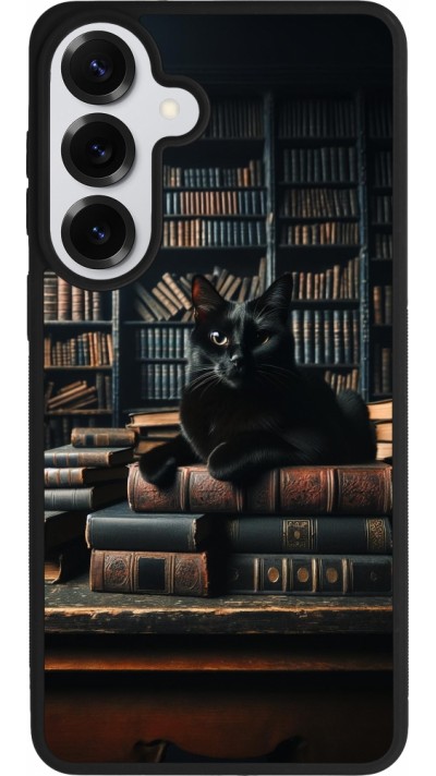 Samsung Galaxy S26+ Case Hülle - Silikon schwarz Katze Bücher dunkel