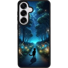 Samsung Galaxy S26+ Case Hülle - Silikon schwarz Schwarze Katze Spaziergang