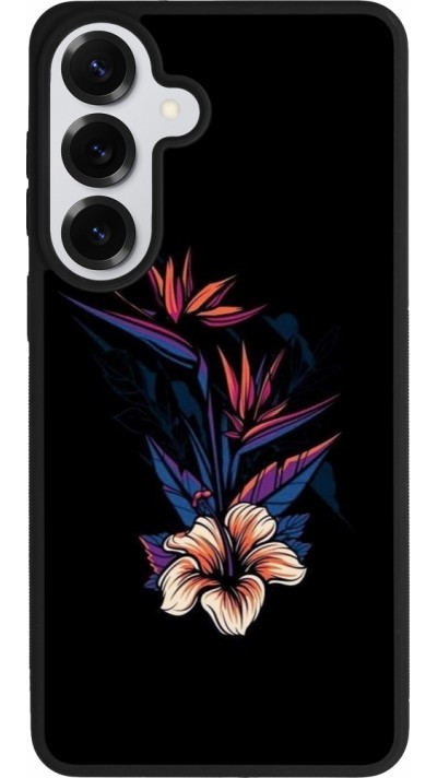 Samsung Galaxy S26+ Case Hülle - Silikon schwarz Dark Flowers