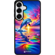 Samsung Galaxy S26+ Case Hülle - Silikon schwarz Glücklicher Regenbogen-Delfin
