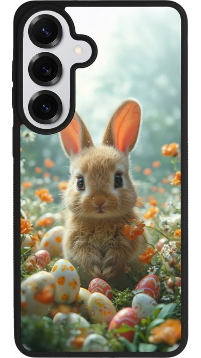 Samsung Galaxy S26+ Case Hülle - Silikon schwarz Easter 2026 Rabbit in the garden