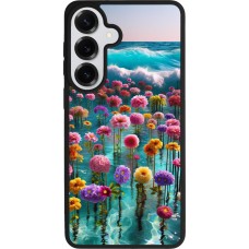 Coque Samsung Galaxy S26+ - Silicone rigide noir Flower sea waves