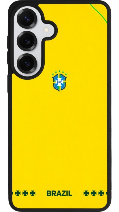 Coque Samsung Galaxy S26+ - Silicone rigide noir Maillot de football Bresil 2026 personnalisable