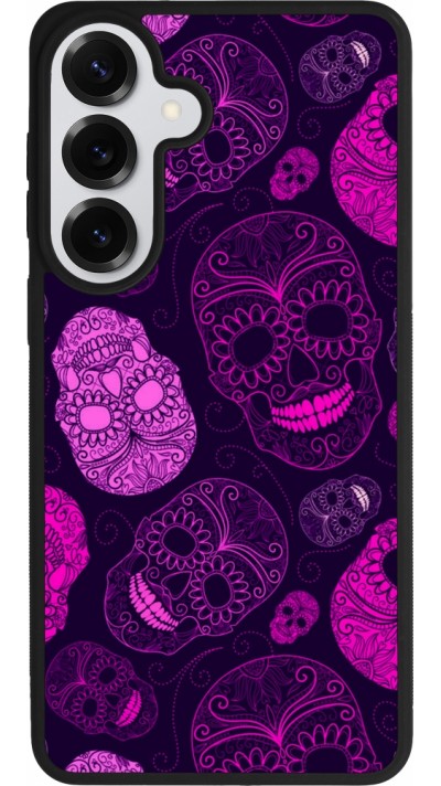 Samsung Galaxy S26+ Case Hülle - Silikon schwarz Halloween 2023 pink skulls