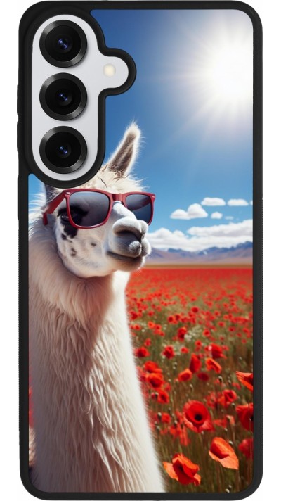 Samsung Galaxy S26+ Case Hülle - Silikon schwarz Lama Chic in Mohnblume