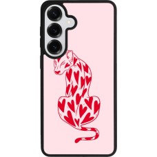 Samsung Galaxy S26+ Case Hülle - Silikon schwarz Leopard with hearts 2026