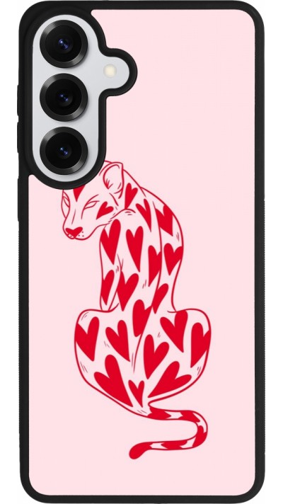 Samsung Galaxy S26+ Case Hülle - Silikon schwarz Leopard with hearts 2026