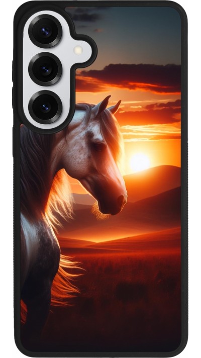 Samsung Galaxy S26+ Case Hülle - Silikon schwarz Majestätischer Sonnenuntergang Pferd