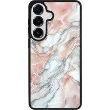 Samsung Galaxy S26+ Case Hülle - Silikon schwarz Rosa Leuchtender Marmor