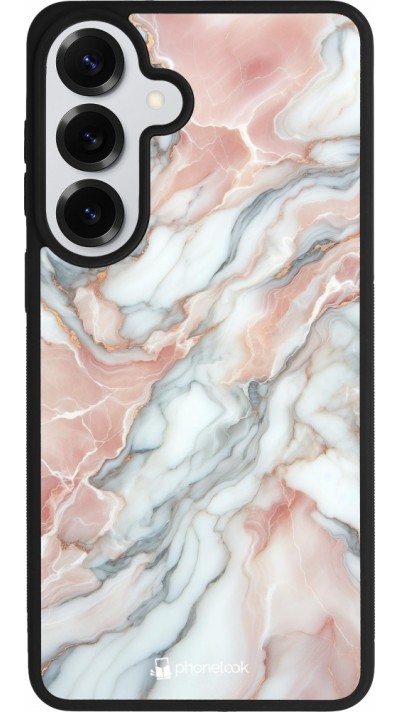 Samsung Galaxy S26+ Case Hülle - Silikon schwarz Rosa Leuchtender Marmor