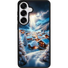 Coque Samsung Galaxy S26+ - Silicone rigide noir Mont Neige Lumière