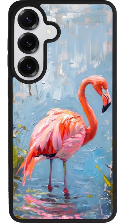 Samsung Galaxy S26+ Case Hülle - Silikon schwarz Paint Flamingo
