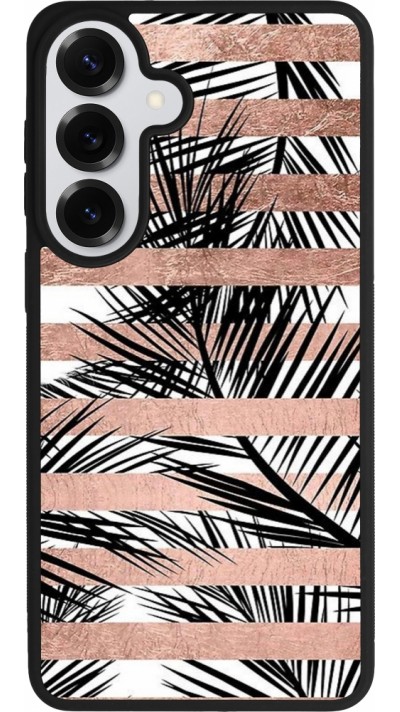 Samsung Galaxy S26+ Case Hülle - Silikon schwarz Palm trees gold stripes