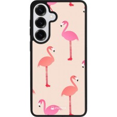 Samsung Galaxy S26+ Case Hülle - Silikon schwarz Pink Flamingos Pattern