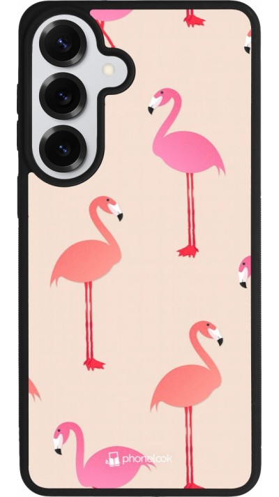 Samsung Galaxy S26+ Case Hülle - Silikon schwarz Pink Flamingos Pattern