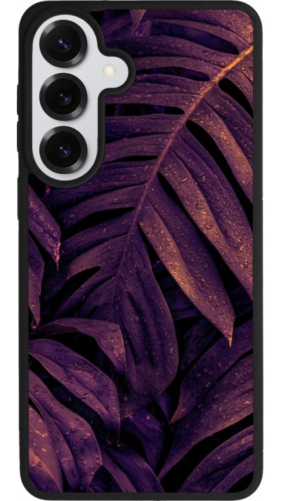 Samsung Galaxy S26+ Case Hülle - Silikon schwarz Purple Light Leaves