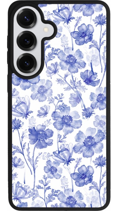 Samsung Galaxy S26+ Case Hülle - Silikon schwarz Spring 23 watercolor blue flowers