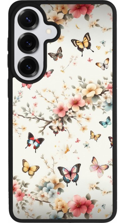 Coque Samsung Galaxy S26+ - Silicone rigide noir Spring 25 Papillons Légers