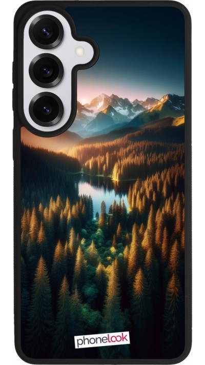 Samsung Galaxy S26+ Case Hülle - Silikon schwarz Sonnenuntergang Waldsee