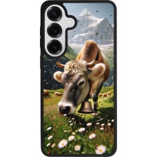 Coque Samsung Galaxy S26+ - Silicone rigide noir Vache montagne Valais