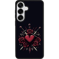 Coque Samsung Galaxy S26+ - Silicone rigide noir Valentine 2024 gothic love