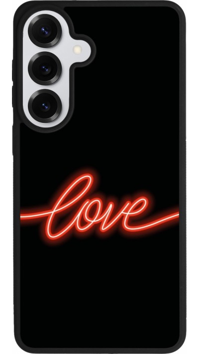 Samsung Galaxy S26+ Case Hülle - Silikon schwarz Valentine 2023 neon love