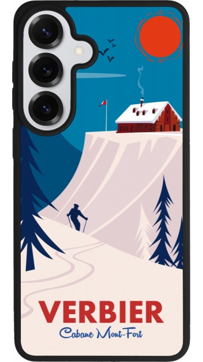 Coque Samsung Galaxy S26+ - Silicone rigide noir Verbier Cabane Mont-Fort