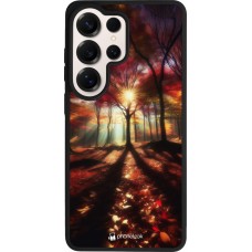 Samsung Galaxy S26 Ultra Case Hülle - Silikon schwarz Herbstlicher goldener Glanz