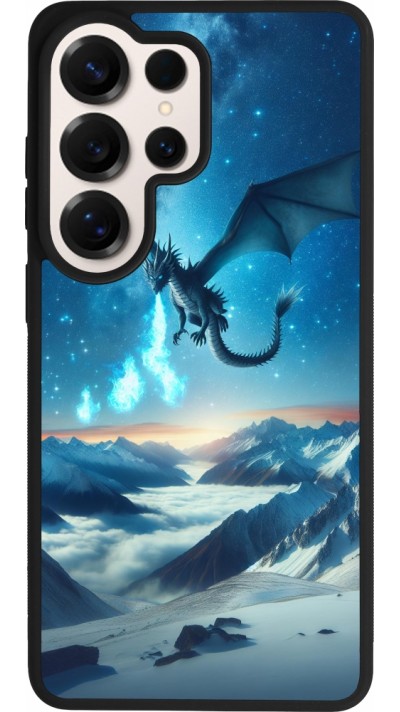 Coque Samsung Galaxy S26 Ultra - Silicone rigide noir Dragon nocturne montagne