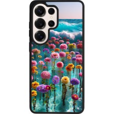 Coque Samsung Galaxy S26 Ultra - Silicone rigide noir Flower sea waves