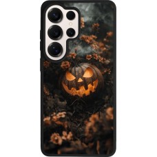 Coque Samsung Galaxy S26 Ultra - Silicone rigide noir Halloween 2025 Pumpkin with flowers