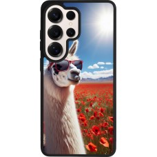 Samsung Galaxy S26 Ultra Case Hülle - Silikon schwarz Lama Chic in Mohnblume