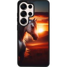 Samsung Galaxy S26 Ultra Case Hülle - Silikon schwarz Majestätischer Sonnenuntergang Pferd
