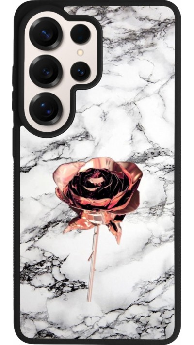 Samsung Galaxy S26 Ultra Case Hülle - Silikon schwarz Marble Rose Gold