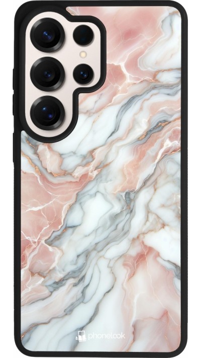 Samsung Galaxy S26 Ultra Case Hülle - Silikon schwarz Rosa Leuchtender Marmor