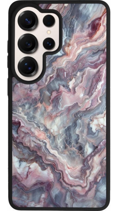 Samsung Galaxy S26 Ultra Case Hülle - Silikon schwarz Violetter silberner Marmor