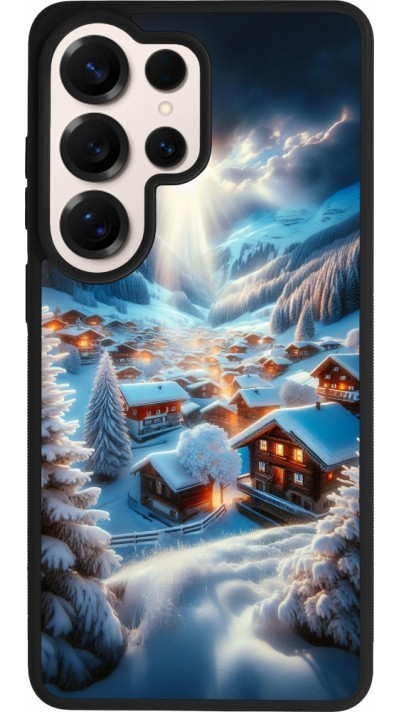 Coque Samsung Galaxy S26 Ultra - Silicone rigide noir Mont Neige Lumière