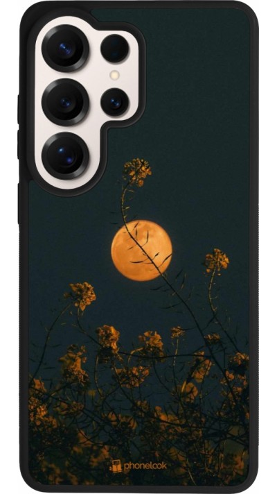 Samsung Galaxy S26 Ultra Case Hülle - Silikon schwarz Moon Flowers