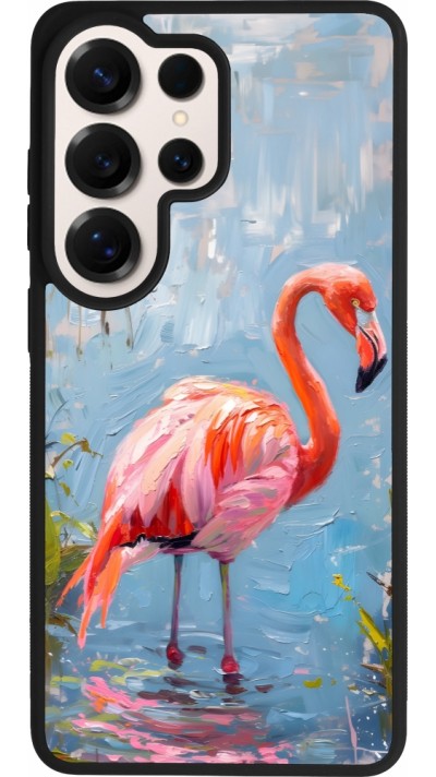 Samsung Galaxy S26 Ultra Case Hülle - Silikon schwarz Paint Flamingo